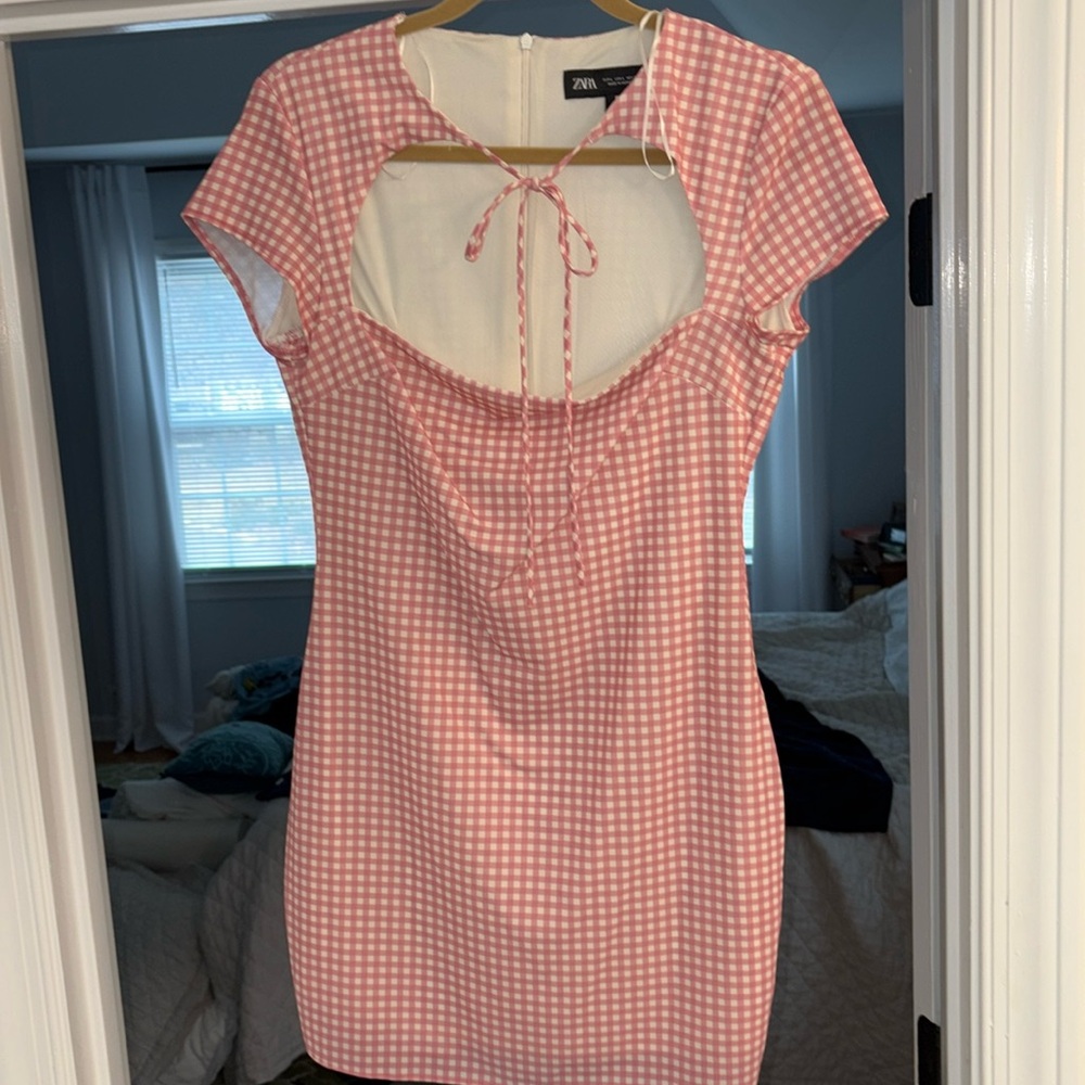 Zara Pink Gingham Dress